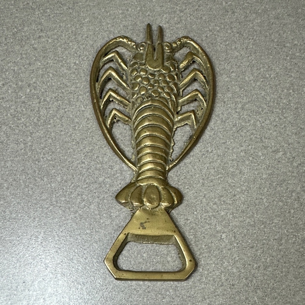 Brass Crawdad Bottle Opener                   5 1/4”x2 1/2”